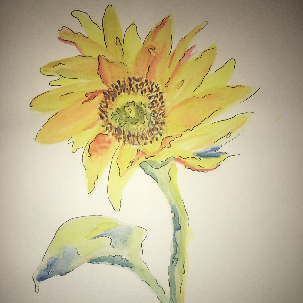 Watercolor- sunflower painting